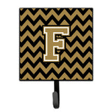 Caroline'S Treasures Letter F Chevron Black And Gold Leash Or Key Holder Cj1050-Fsh4, Small, Multicolor
