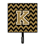 Caroline'S Treasures Letter K Chevron Black And Gold Leash Or Key Holder Cj1050-Ksh4, Small, Multicolor