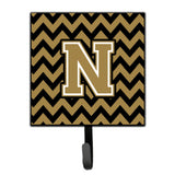 Caroline'S Treasures Letter N Chevron Black And Gold Leash Or Key Holder Cj1050-Nsh4, Small, Multicolor