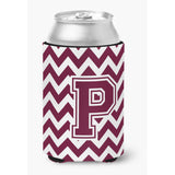 Caroline'S Treasures Cj1051-Pcc Letter P Chevron Maroon And White Can Or Bottle Hugger, Multicolor