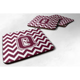 Caroline'S Treasures Cj1051-Qfc Letter Q Chevron Maroon And White Foam Coaster (Set Of 4), 3.5, Multicolor