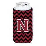 Letter N Chevron Garnet And Black Tall Boy Beverage Insulator Hugger Cj1052-Ntbc