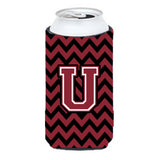 Letter U Chevron Garnet And Black Tall Boy Beverage Insulator Hugger Cj1052-Utbc
