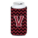 Letter V Chevron Garnet And Black Tall Boy Beverage Insulator Hugger Cj1052-Vtbc