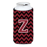 Letter Z Chevron Garnet And Black Tall Boy Beverage Insulator Hugger Cj1052-Ztbc