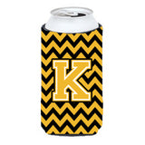 Letter K Chevron Black And Gold Tall Boy Beverage Insulator Hugger Cj1053-Ktbc