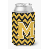 Caroline'S Treasures Cj1053-Mcc Letter M Chevron Black And Gold Can Or Bottle Hugger, Multicolor