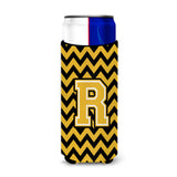 Letter R Chevron Black And Gold Ultra Beverage Insulators For Slim Cans Cj1053-Rmuk