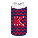 Letter K Chevron Yale Blue And Crimson Tall Boy Beverage Insulator Hugger Cj1054-Ktbc