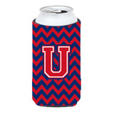 Letter U Chevron Yale Blue And Crimson Tall Boy Beverage Insulator Hugger Cj1054-Utbc