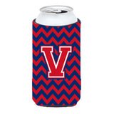 Letter V Chevron Yale Blue And Crimson Tall Boy Beverage Insulator Hugger Cj1054-Vtbc
