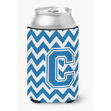 Caroline'S Treasures Cj1056-Ccc Letter C Chevron Blue And White Can Or Bottle Hugger, Multicolor