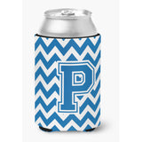 Caroline'S Treasures Cj1056-Pcc Letter P Chevron Blue And White Can Or Bottle Hugger, Multicolor