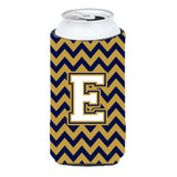 Letter E Chevron Navy Blue And Gold Tall Boy Beverage Insulator Hugger Cj1057-Etbc