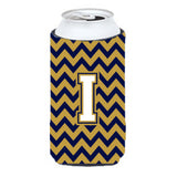 Letter I Chevron Navy Blue And Gold Tall Boy Beverage Insulator Hugger Cj1057-Itbc