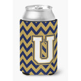 Caroline'S Treasures Cj1057-Ucc Letter U Chevron Navy Blue And Gold Can Or Bottle Hugger, Multicolor