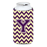 Letter Y Chevron Purple And Gold Tall Boy Beverage Insulator Hugger Cj1058-Ytbc