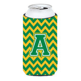 Letter A Chevron Green And Gold Tall Boy Beverage Insulator Hugger Cj1059-Atbc