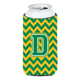 Letter D Chevron Green And Gold Tall Boy Beverage Insulator Hugger Cj1059-Dtbc