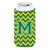 Letter M Chevron Green And Gold Tall Boy Beverage Insulator Hugger Cj1059-Mtbc