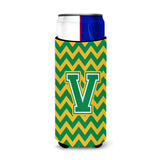 Letter V Chevron Green And Gold Ultra Beverage Insulators For Slim Cans Cj1059-Vmuk