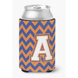 Caroline'S Treasures Cj1060-Acc Letter A Chevron Blue And Orange #3 Can Or Bottle Hugger, Multicolor