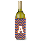 Letter A Chevron Blue And Orange Wine Bottle Beverage Insulator Hugger Cj1060-Aliterk