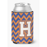 Caroline'S Treasures Cj1060-Hcc Letter H Chevron Blue And Orange #3 Can Or Bottle Hugger, Multicolor