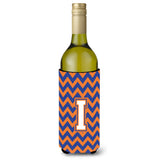 Letter I Chevron Blue And Orange Wine Bottle Beverage Insulator Hugger Cj1060-Iliterk
