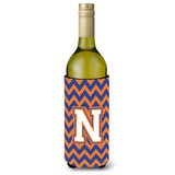 Letter N Chevron Blue And Orange Wine Bottle Beverage Insulator Hugger Cj1060-Nliterk