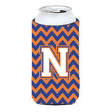 Letter N Chevron Blue And Orange Tall Boy Beverage Insulator Hugger Cj1060-Ntbc