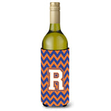 Letter R Chevron Blue And Orange Wine Bottle Beverage Insulator Hugger Cj1060-Rliterk