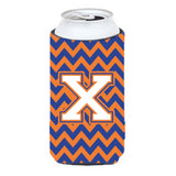 Letter X Chevron Blue And Orange Tall Boy Beverage Insulator Hugger Cj1060-Xtbc
