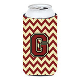 Letter G Chevron Maroon And Gold Tall Boy Beverage Insulator Hugger Cj1061-Gtbc