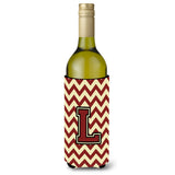 Letter L Chevron Maroon And Gold Wine Bottle Beverage Insulator Hugger Cj1061-Lliterk