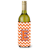 Letter E Chevron Orange And Regalia Wine Bottle Beverage Insulator Hugger Cj1062-Eliterk