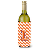 Letter L Chevron Orange And Regalia Wine Bottle Beverage Insulator Hugger Cj1062-Lliterk