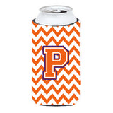 Letter P Chevron Orange And Regalia Tall Boy Beverage Insulator Hugger Cj1062-Ptbc