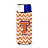 Letter T Chevron Orange And Regalia Ultra Beverage Insulators For Slim Cans Cj1062-Tmuk