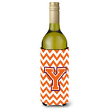 Letter Y Chevron Orange And Regalia Wine Bottle Beverage Insulator Hugger Cj1062-Yliterk