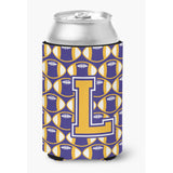 Caroline'S Treasures Cj1064-Lcc Letter L Football Purple And Gold Can Or Bottle Hugger, Multicolor