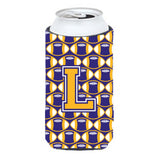 Letter L Football Purple And Gold Tall Boy Beverage Insulator Hugger Cj1064-Ltbc
