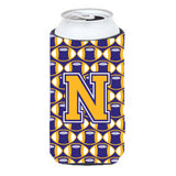 Letter N Football Purple And Gold Tall Boy Beverage Insulator Hugger Cj1064-Ntbc