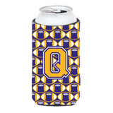 Letter Q Football Purple And Gold Tall Boy Beverage Insulator Hugger Cj1064-Qtbc