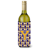 Letter Y Football Purple And Gold Wine Bottle Beverage Insulator Hugger Cj1064-Yliterk