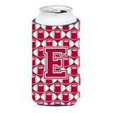 Letter E Football Crimson, Grey And White Tall Boy Beverage Insulator Hugger Cj1065-Etbc