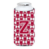 Letter Z Football Crimson, Grey And White Tall Boy Beverage Insulator Hugger Cj1065-Ztbc
