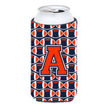 Letter A Football Orange, Blue And White Tall Boy Beverage Insulator Hugger Cj1066-Atbc