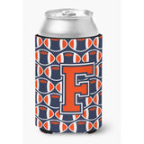 Caroline'S Treasures Cj1066-Fcc Letter F Football Orange, Blue And White Can Or Bottle Hugger, Multicolor