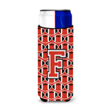 Letter F Football Scarlet And Grey Ultra Beverage Insulators For Slim Cans Cj1067-Fmuk